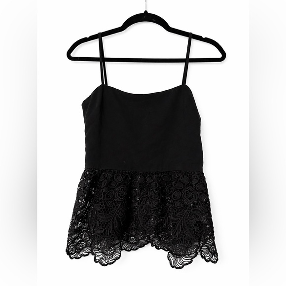 After Market Tops - AFTER MARKET LACE DETAIL TANK TOP SMALL